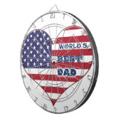 Best Dad American Flag Heart Dartbord (Voorkant Rechts)