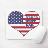 Best Dad American Flag Heart Muismat (Met muis)