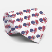Best Dad American Flag Heart Stropdas (Opgerold)