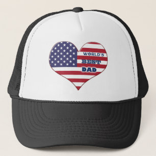 Best Dad American Flag Heart Trucker Pet