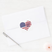 Best Dad American Flag Heart Vierkante Sticker (Envelop)