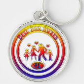 Best Dad Award Rainbow Family Sleutelhanger (Voorkant)