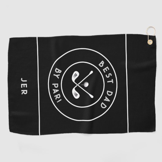 Best Dad beroemd gemaakt door Par | Grappige Golfe Golfhanddoek (Horizontaal)