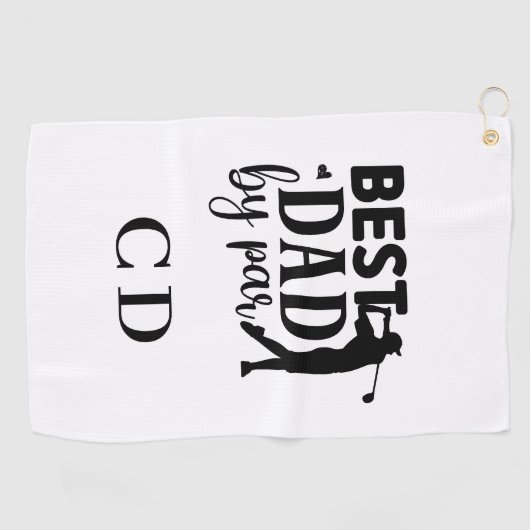 Best Dad beroemd gemaakt door Par Monogram initial Golfhanddoek (Horizontaal)