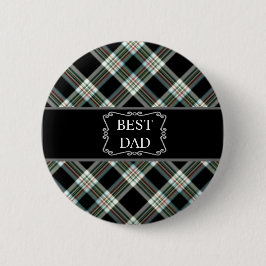 Best Dad Black Tartan Button