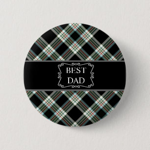 Best Dad Black Tartan Button