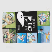 BEST DAD BY PAR 6 Fotocollage gepersonaliseerd Golfhanddoek (Horizontaal)