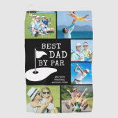 BEST DAD BY PAR 6 Fotocollage gepersonaliseerd Golfhanddoek (Voorkant)