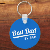 Best Dad by Par Custom Kind's Photo Blue Golf Sleutelhanger (Voorkant)