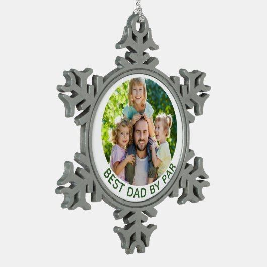 Best Dad By Par Custom Photo Golf Theme Ornament (Links)