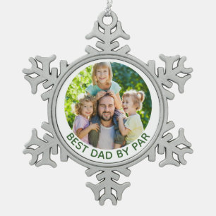 Best Dad By Par Custom Photo Golf Theme Ornament