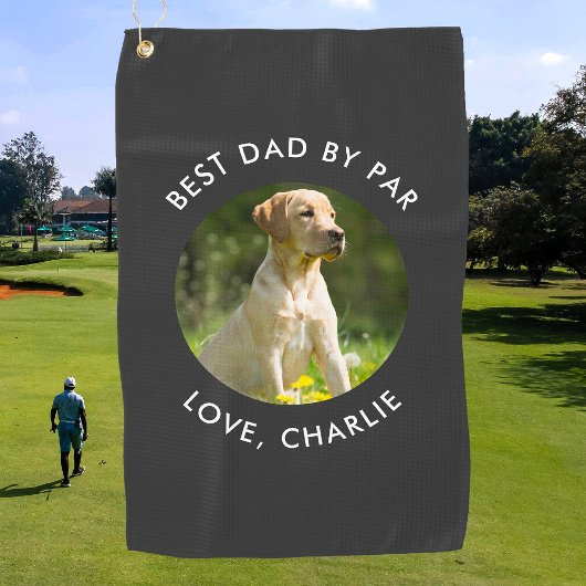 Best Dad By Par Custom Photo Name Personalized Golfhanddoek