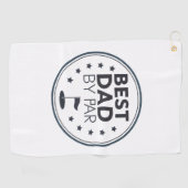 Best Dad By Par Golf Badge Design Golfhanddoek (Horizontaal)