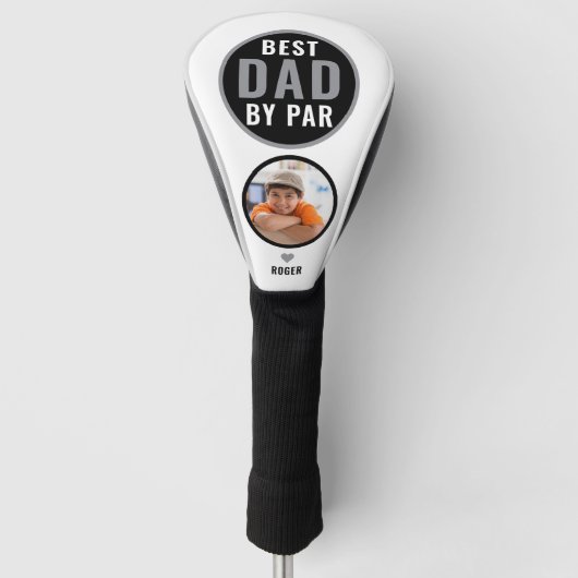 Best Dad By Par Golf Gift Custom Naam Foto Golfheadcover (Voorkant)