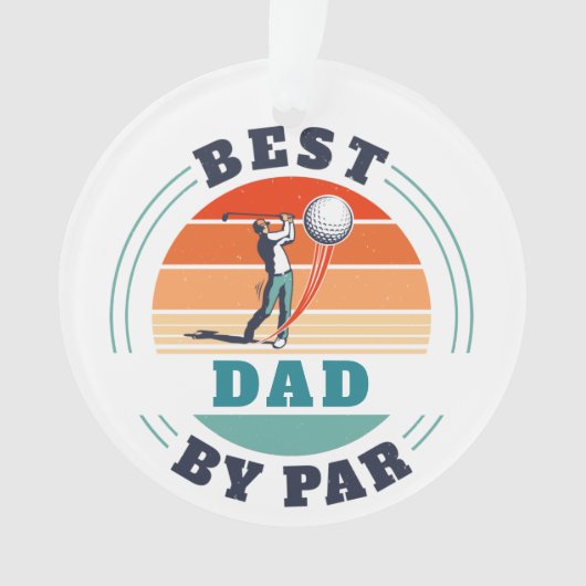 Best Dad By Par Retro Custom Golf Lover Ornament (voorkant)