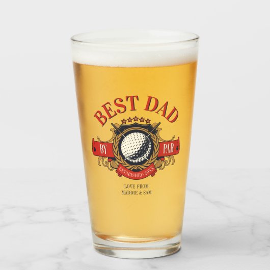 Best Dad By Par Seal Elegant Custom Glas (Voorkant gevuld)
