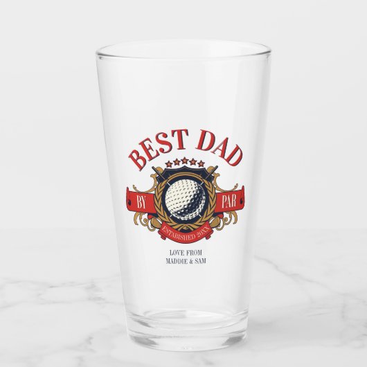 Best Dad By Par Seal Elegant Custom Glas (Voorkant)