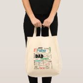 Best Dad Colorful Word Cloud Canvas tas (Voorkant (product))
