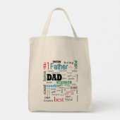 Best Dad Colorful Word Cloud Canvas tas (Achterkant)
