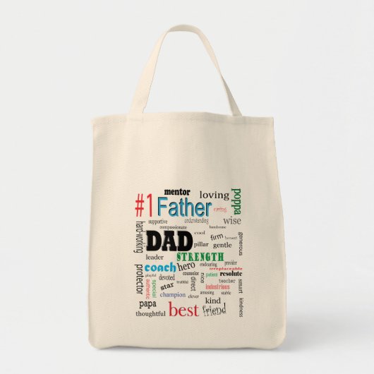 Best Dad Colorful Word Cloud Canvas tas (Voorkant)