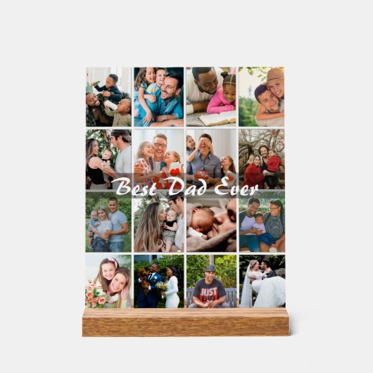 Best Dad Ever 16 Photo Collage Personalized Father (Recto)