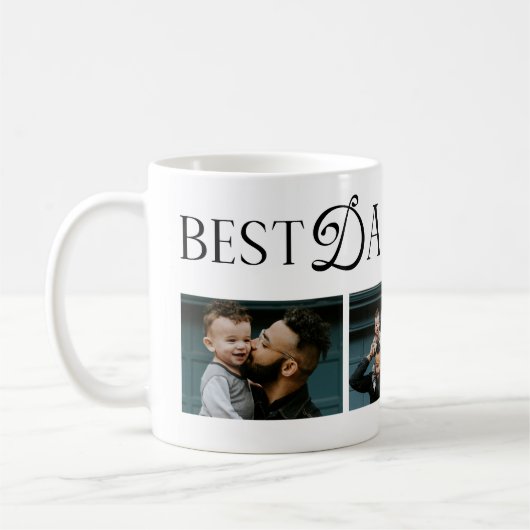 Best Dad Ever 3 Photo Modern Fathers Day Gifts Koffiemok (Links)
