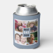 Best Dad Ever 4 Photo Collage Personalized Gray Blikjeskoeler (Blikje Voorkant)