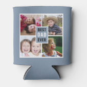 Best Dad Ever 4 Photo Collage Personalized Gray Blikjeskoeler (Voorkant)