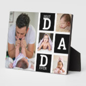 Best Dad Ever Black 4 Photo Collage Fotoplaat (Zijkant)