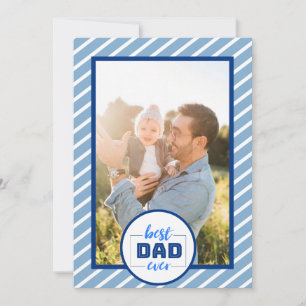 Best Dad Ever Blue Stripe Photo Vaderdag