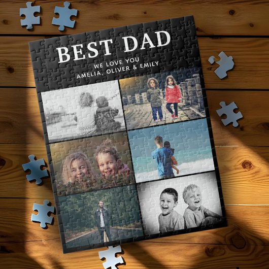 Best Dad Ever Custom 6 Fotocollage Album Legpuzzel