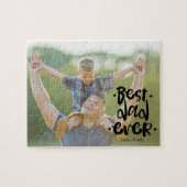 Best Dad Ever Custom Photo From Son Black Script Legpuzzel (Horizontaal)