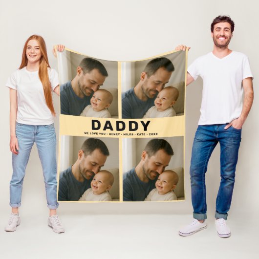 Best Dad Ever Custom Photo | Personalized Father’s Fleece Deken (In situ)