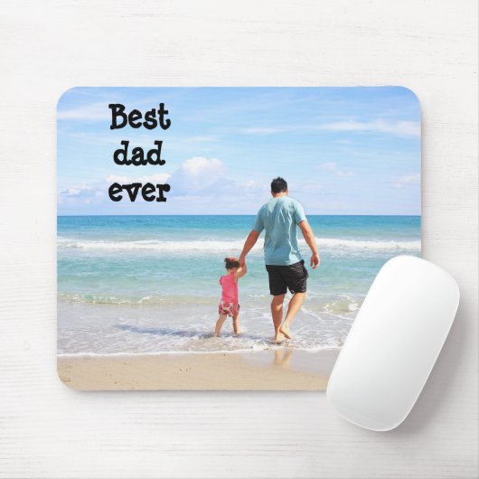 Best Dad Ever Custom Photo Vaderdag Cadeau Muismat (Met muis)