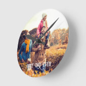 Best Dad Ever Custom Photo Vaderdag Cadeau Ronde Klok (Hoek)