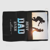 Best Dad Ever Custom Photo Vaderdag Golfhanddoek (Horizontaal)