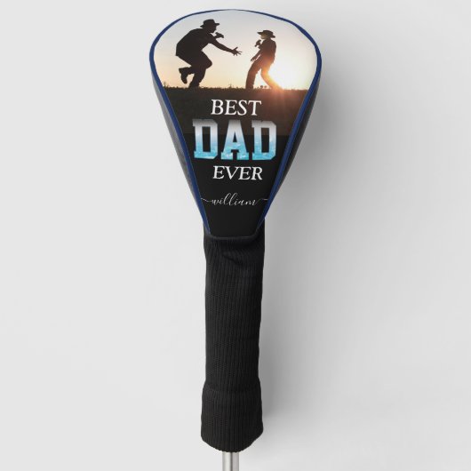 Best Dad Ever Custom Photo Vaderdag Golfheadcover (Voorkant)