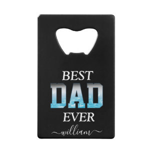 Best Dad Ever Custom Photo Vaderdag Kredietkaart Flessenopener