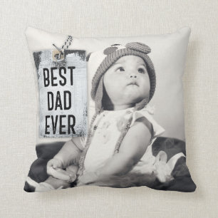 Best Dad Ever Custom Photo Vaderdag Kussen
