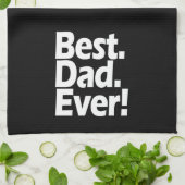 Best Dad Ever Exclamation Black/White Vaderdag Theedoek (Gevouwen)