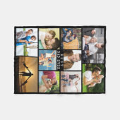 BEST DAD EVER Fotocollage Minimal Black Fleece Deken (Voorkant (Horizontaal))