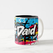 Best Dad Ever Graffiti-Style Father’s Day Mug Tweekleurige Koffiemok (Voorkant rechts)