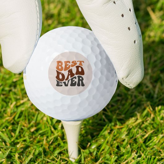 Best Dad Ever Groovy Retro Typografie Golfballen