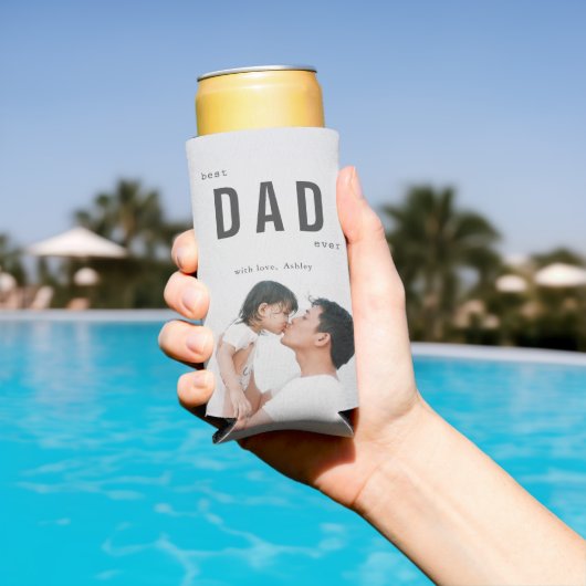 Best Dad Ever minimalist Photo Vaderdag Cooler (Insitu Zwembad)
