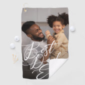 Best Dad Ever minimalist Photo Vaderdag Golfhanddoek (Insitu)