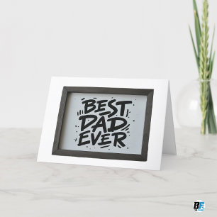 Best Dad Ever Modern Photo Vaderdag Bedankkaart