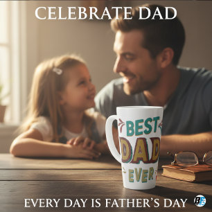 Best Dad Ever Modern Photo Vaderdag Latte Mok