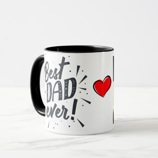 Best Dad Ever Modern Photo Vaderdag Mok (Voorkant links)