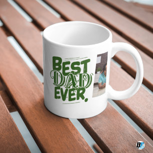 Best Dad Ever Modern Photo Vaderdag Tweekleurige Koffiemok