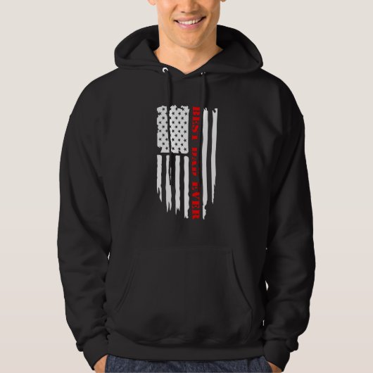 Best Dad Ever on American Flag Hoodie (Voorkant)